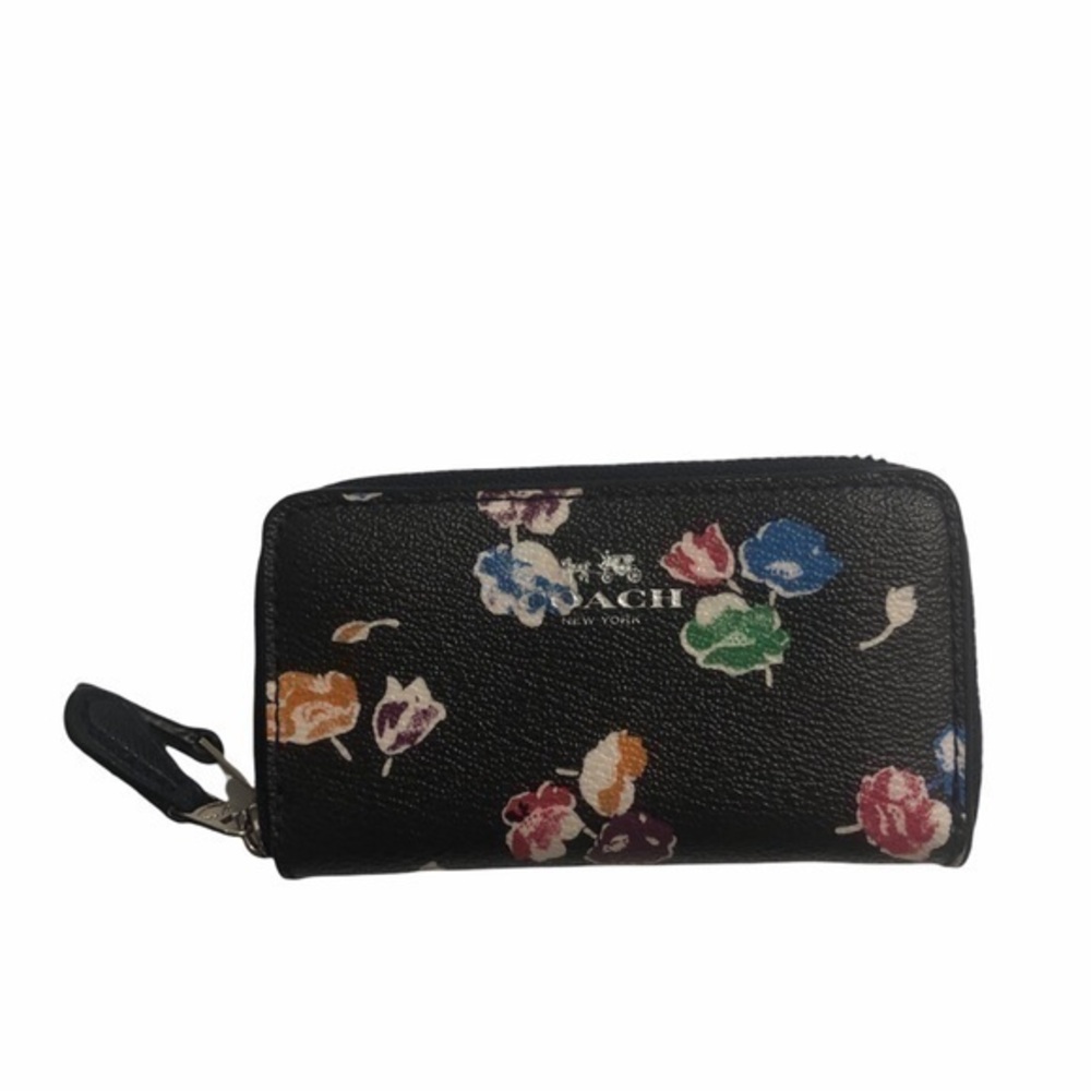 Coach Wildflower Mini Double Zip Coin Case F65442